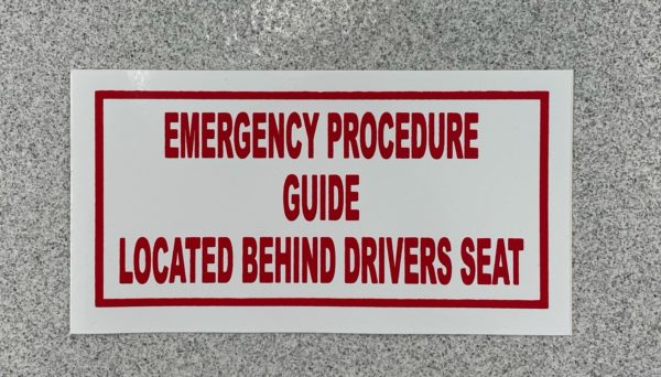 EPG Located Behind Driver Seat - Sticker