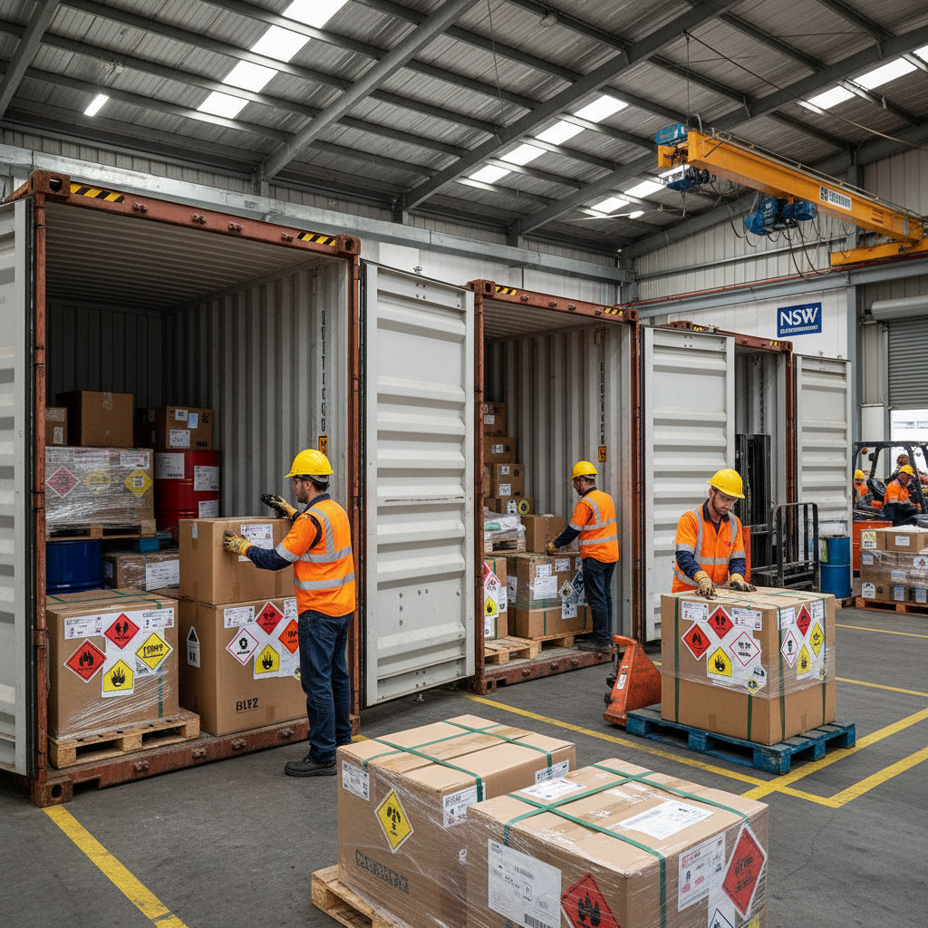 warehouse dangerous goods labelling hazard classes preparation NSW