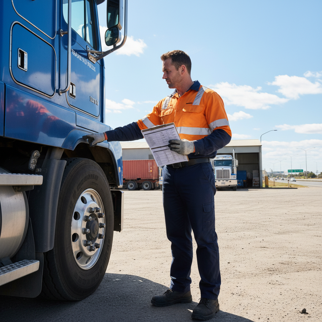 Truck driver pre-transport inspection checklist NSW CoR compliance