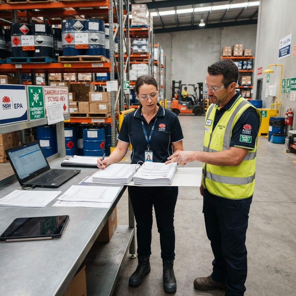 Dangerous goods compliance audit checklist NSW business