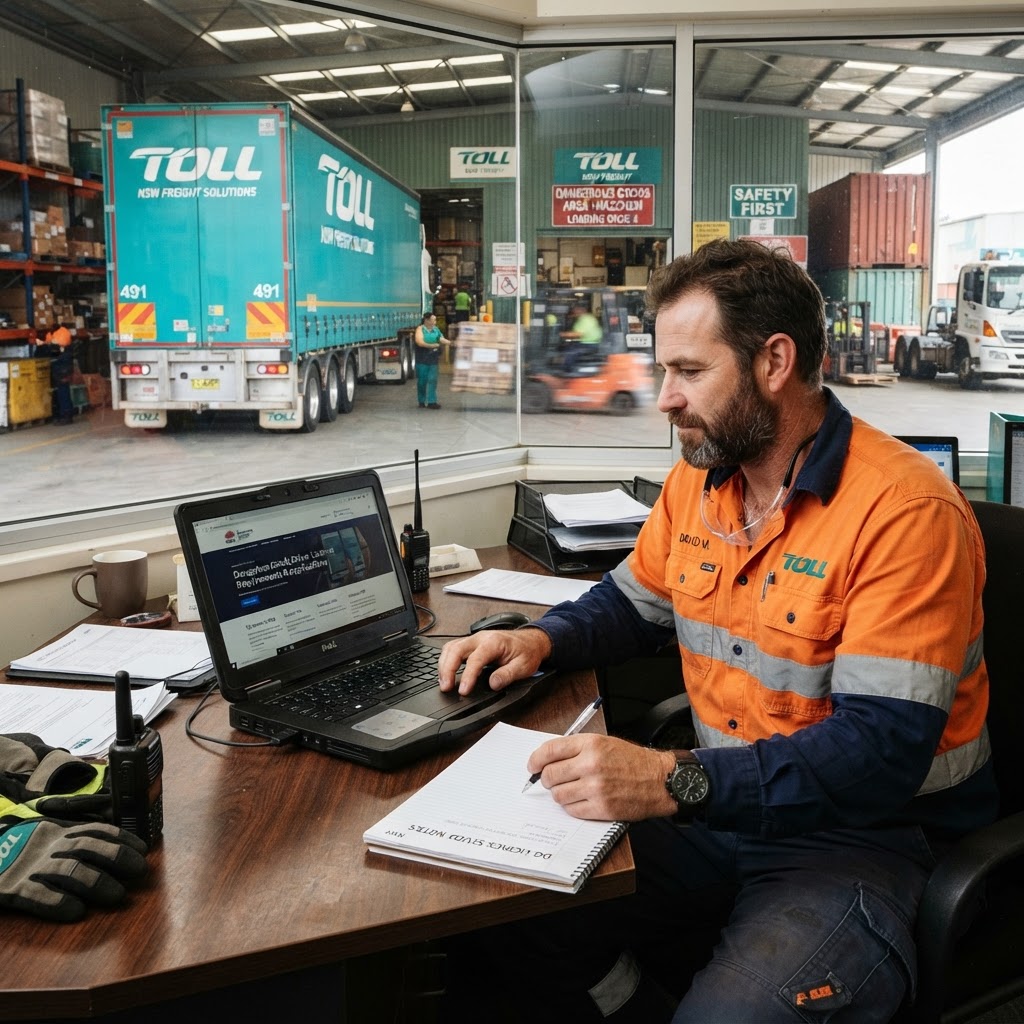 Online DG licence course NSW truck driver researching TLILIC0001