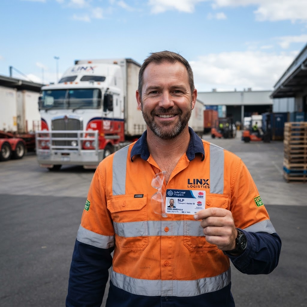 Safe Load Program card held by a NSW truck driver