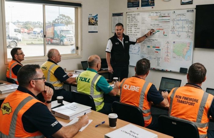 BFM accreditation training session NSW with truck drivers learning fatigue management