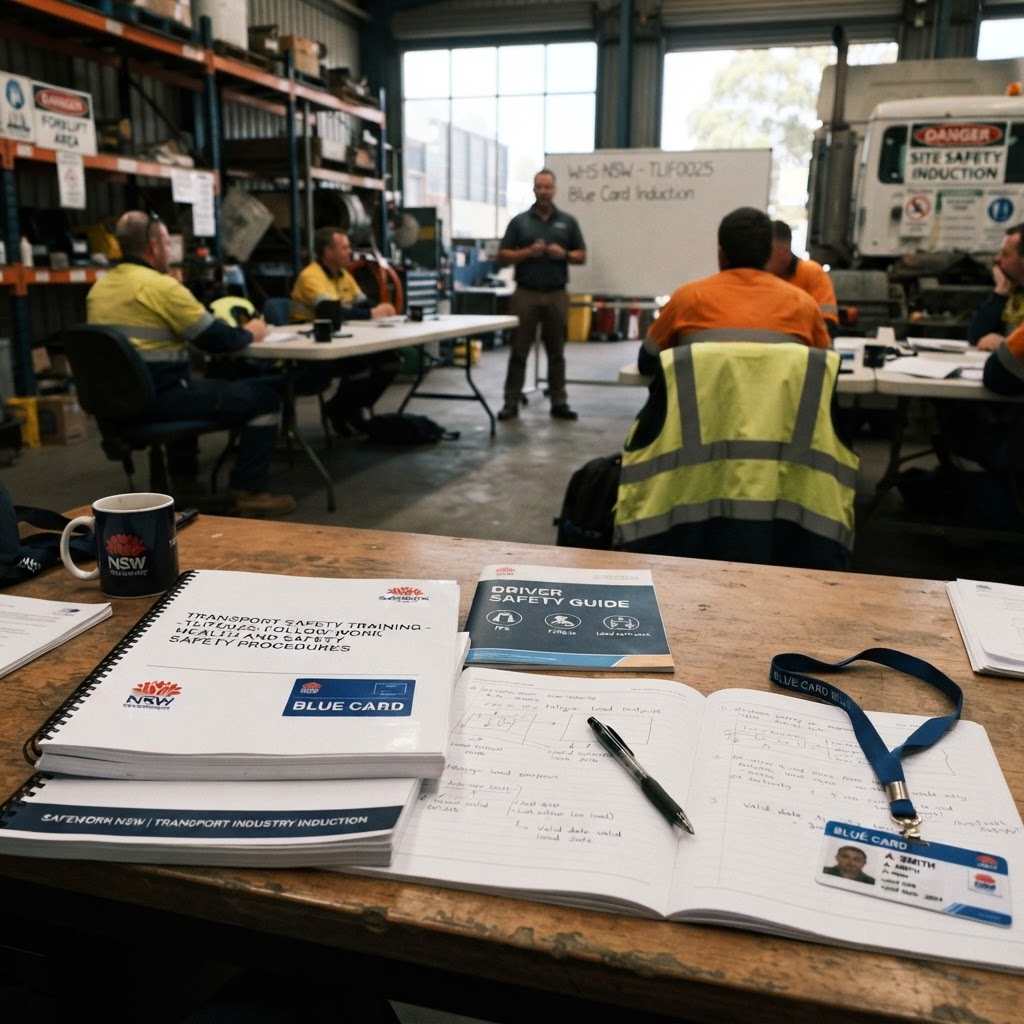 Blue Card classroom training materials TLIF0025 transport safety course NSW