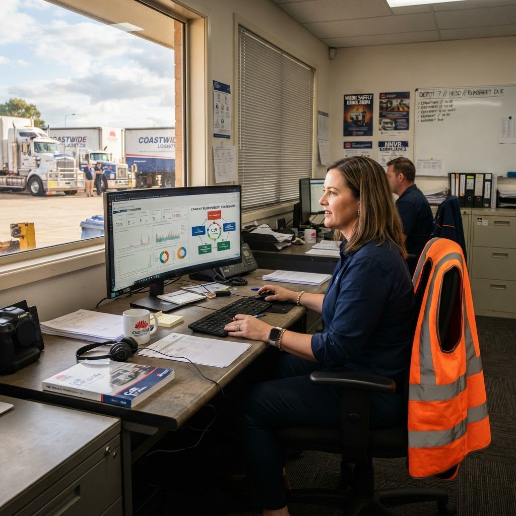 Chain of responsibility compliance documentation and transport safety forms in NSW transport office