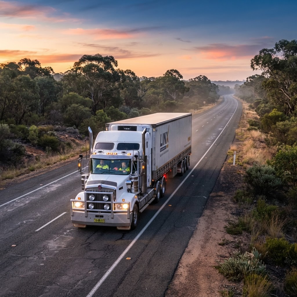 Heavy vehicle driver on NSW highway at dawn — fatigue management certificate training