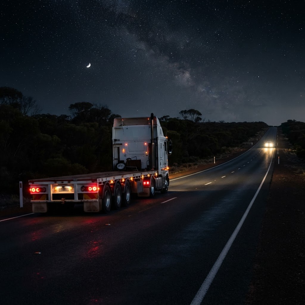 fatigue management night shift truck driver NSW highway at night