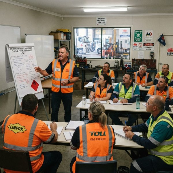 Fleet group training for dangerous goods licence at Kells Safety Centre NSW